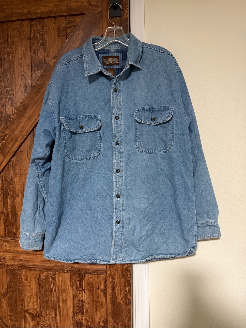 Levi’s Men Denim Shirt Jacket Insulated Flannel lining Pockets Size Large